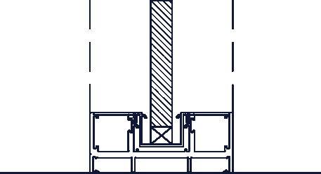 Section drawing: clean line, centred